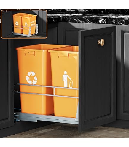 Amazon.com: RUNMI Double Pull Out Trash Can Under Cabinet with
